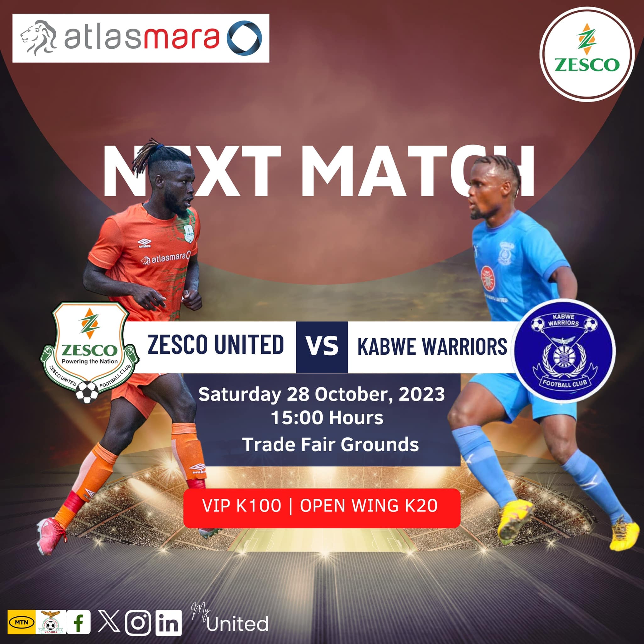 ZESCO vs. Kabwe Warriors: Clash of Titans Looms in High-Stakes Showdown at Trade Fair Grounds