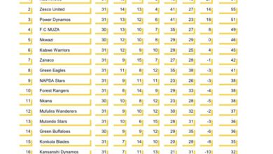 CURRENT MTN SUPER LEAGUE STANDINGS AT THE END OF WEEK 31