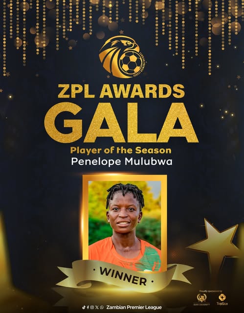 Penelope Mulubwa Crowned ZPL Women’s Player Of the Season